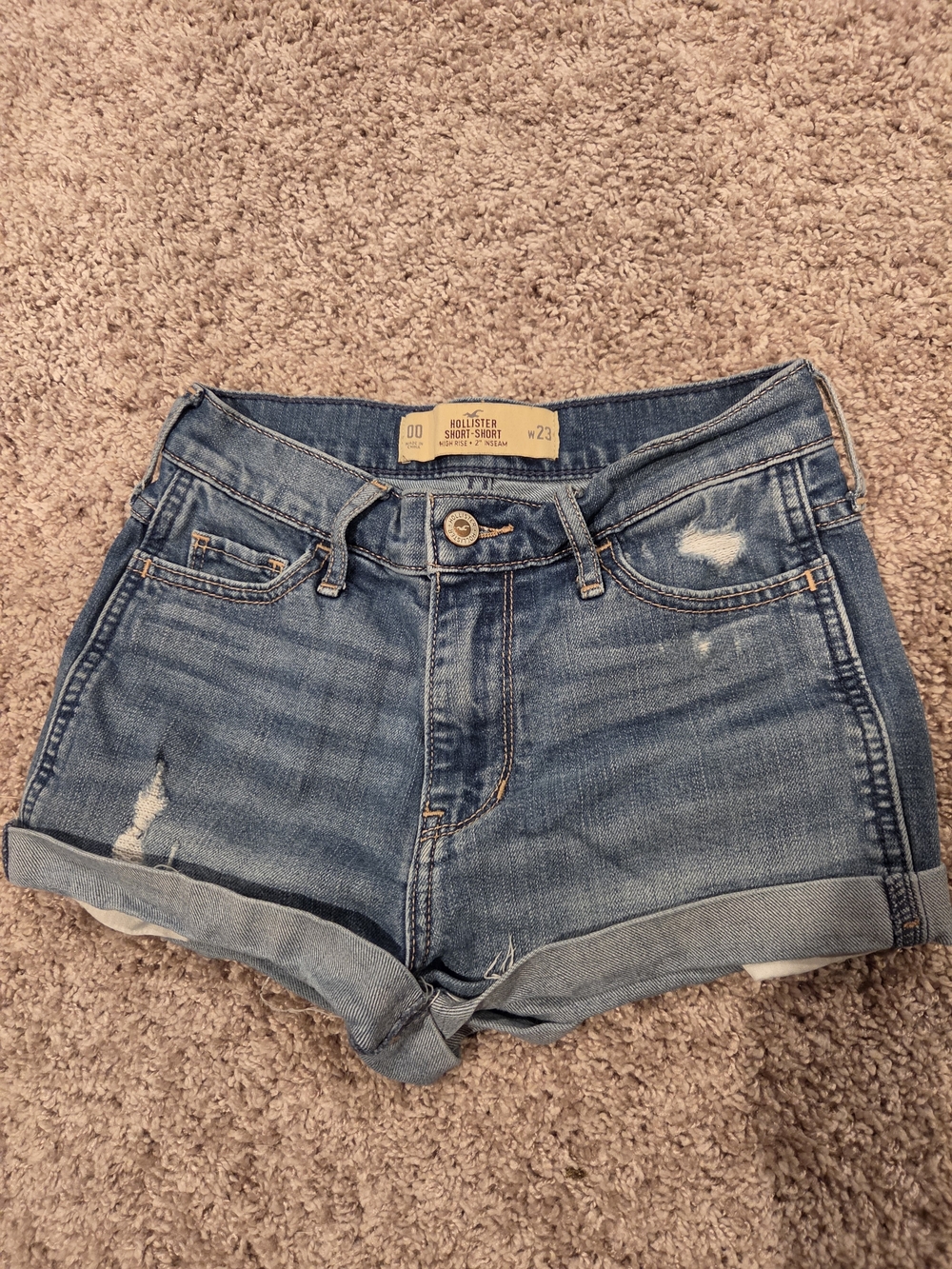 Hollister Short Short High Rise Denim Shorts